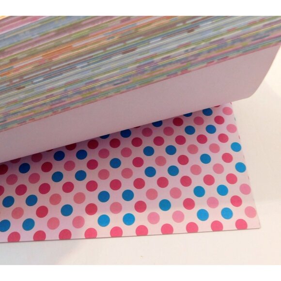 Scrapbook Paper Pack 12x12 Approx. 180 Pages Colorful Fleur de Lis Circles Lines - Picture 2 of 16